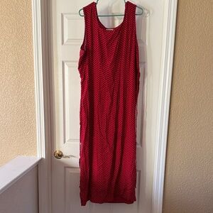 Coldwater Creek Red Polka Dot Maxi Dress